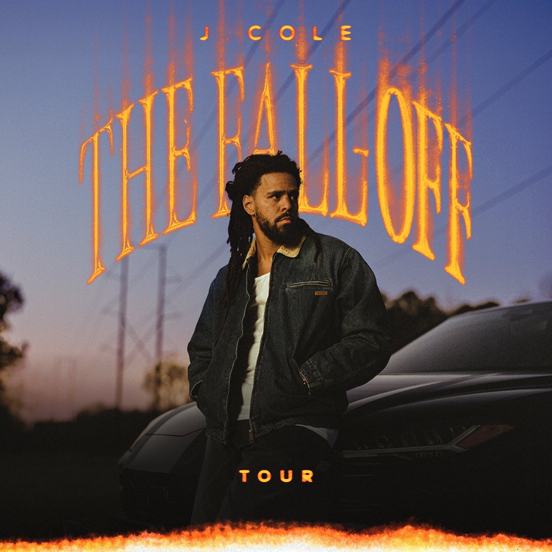 Official J. Cole The Fall-Off Tour card artwork for The O2.