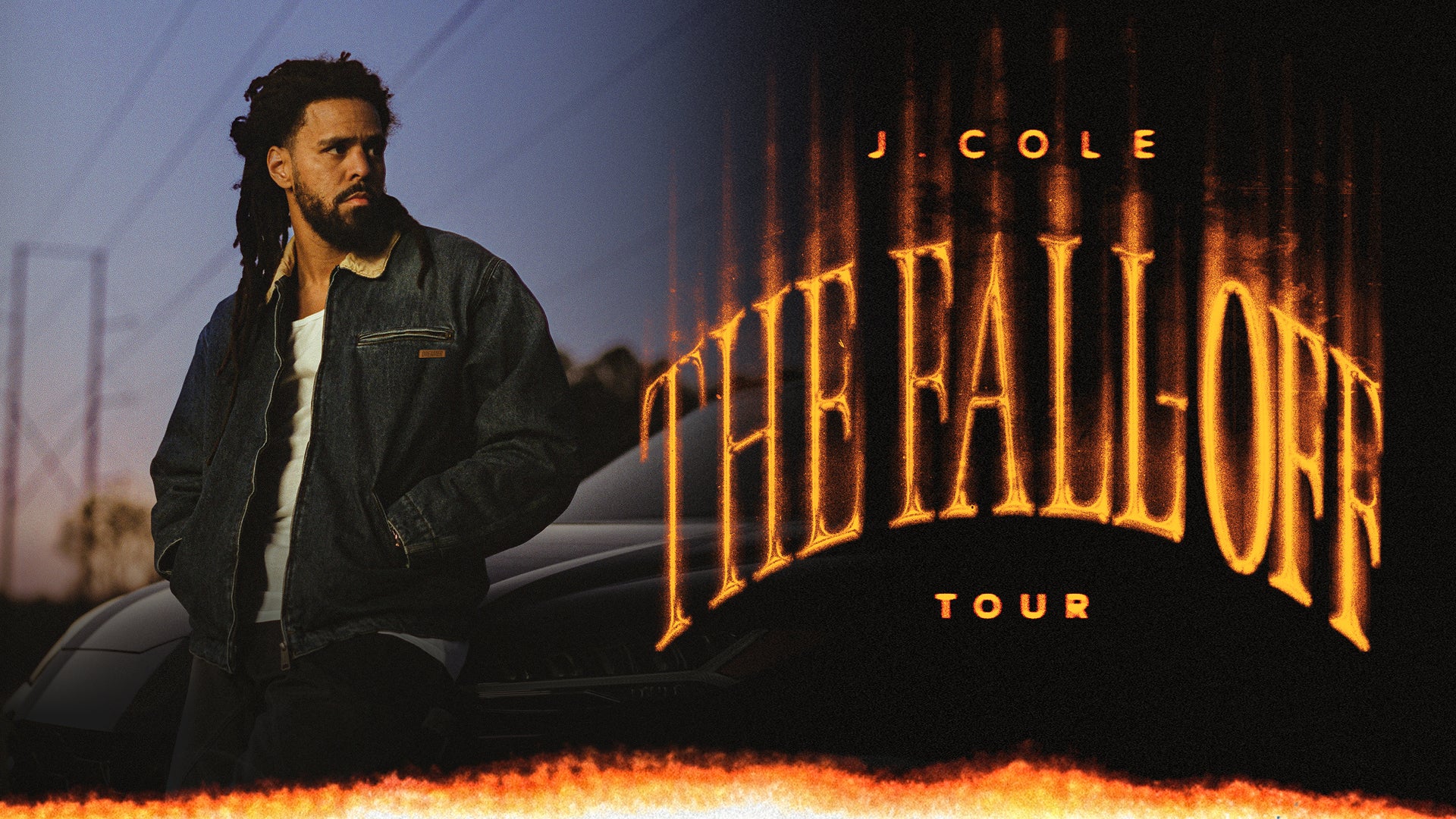 Official J. Cole The Fall-Off Tour key art for The O2 London dates.